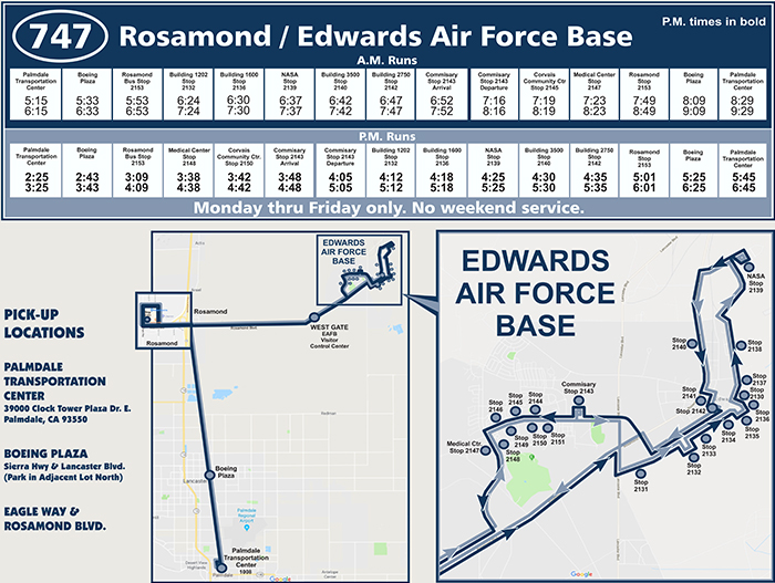 Route 747 Map and Schedule