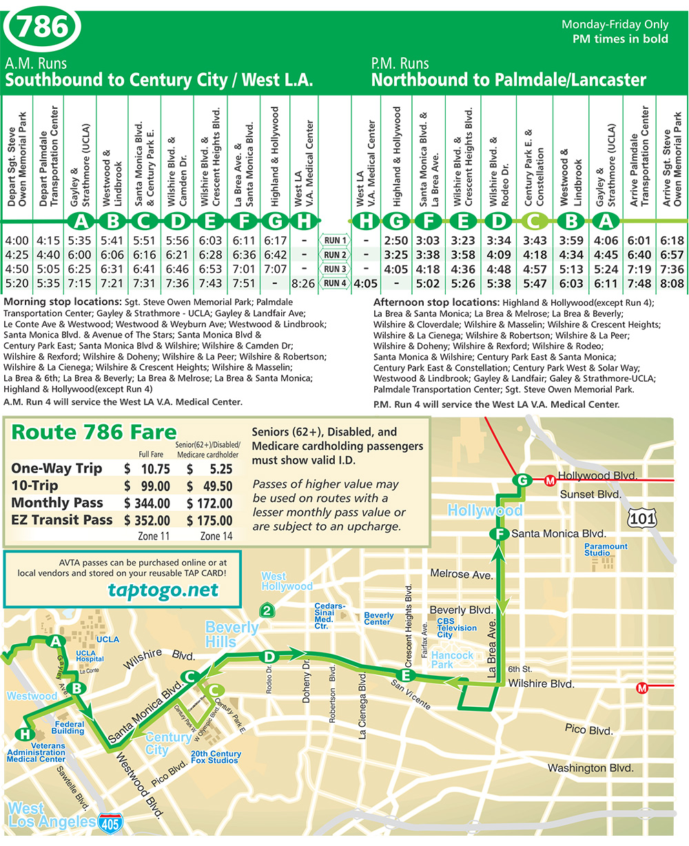 Route 786 Map and Schedule
