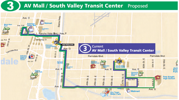Route 3  - Proposed Service Changes 