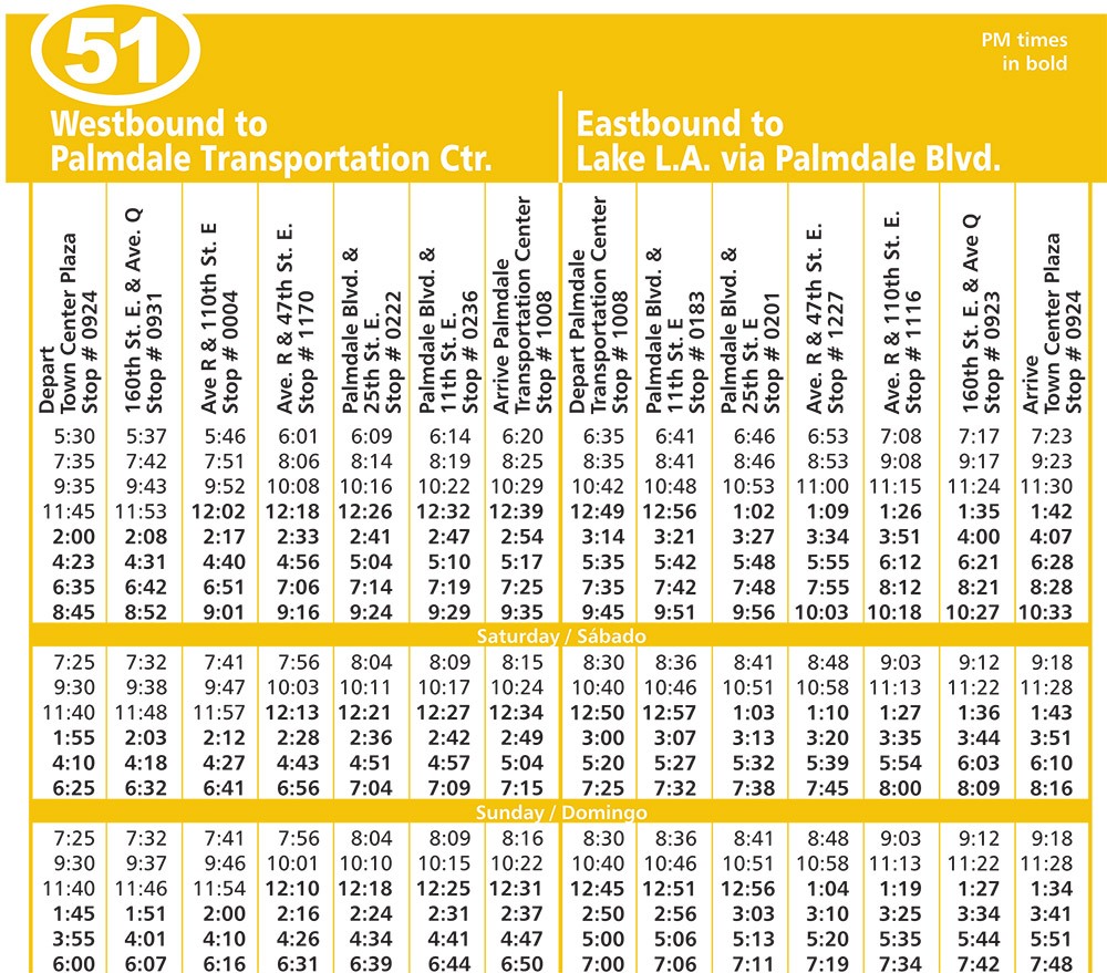 Route 51 Lake LA Palmdale Schedule route-51-lake-la-palmdale-schedule
